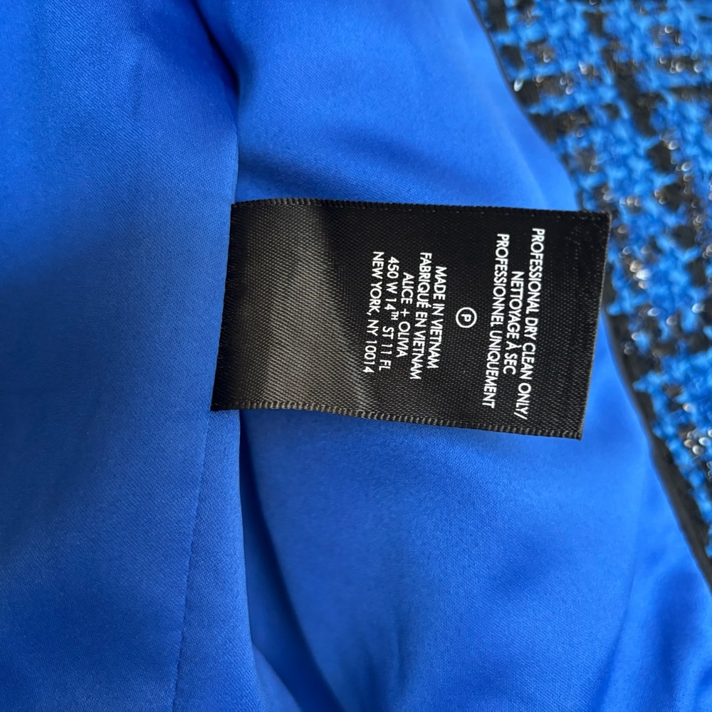 Alice + Olivia Blue and Black Tweed Blazer - Picture 6 of 7